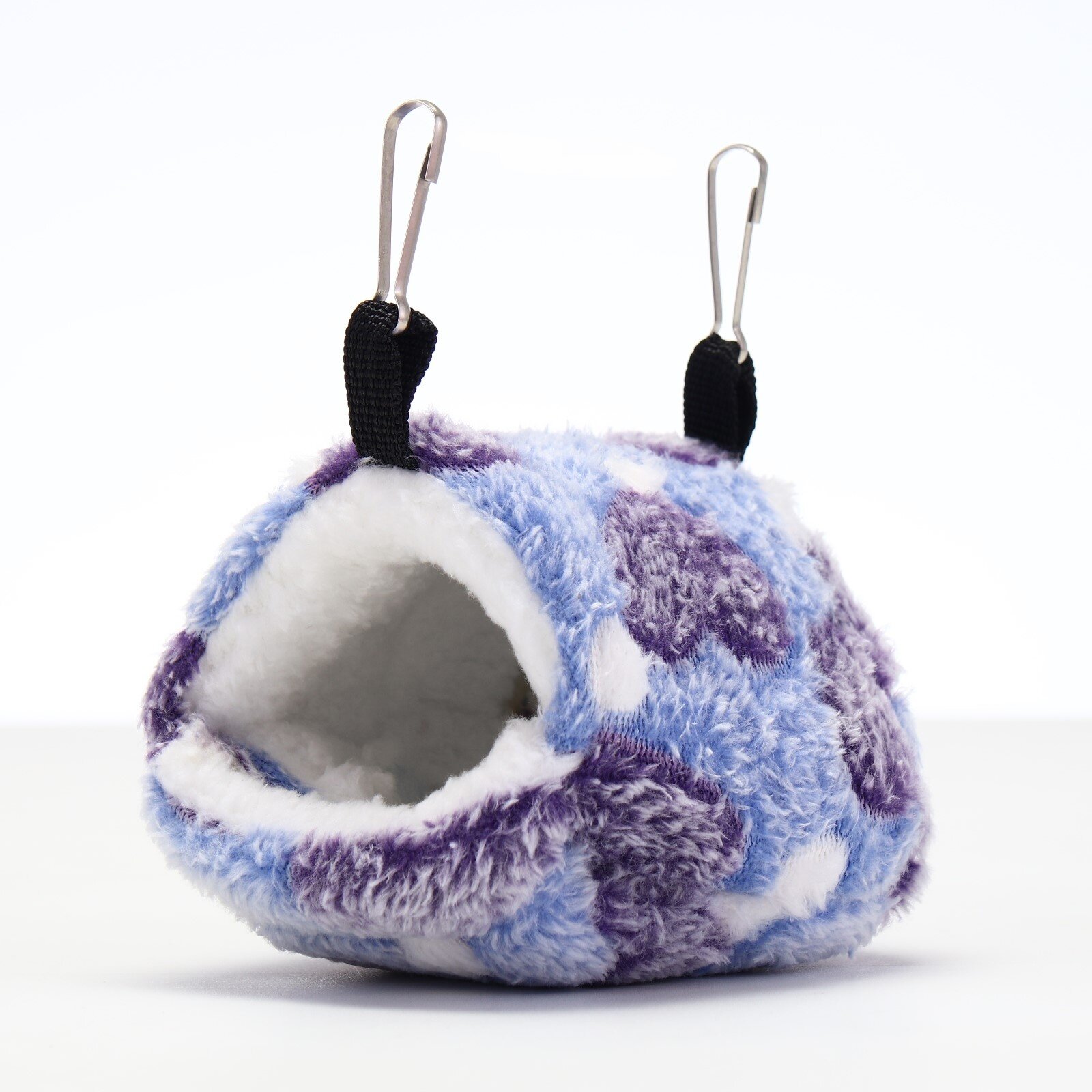 Домик для грызунов Пижон "Сердце" флис подвесной фиолетовый 15 см x 10 см
