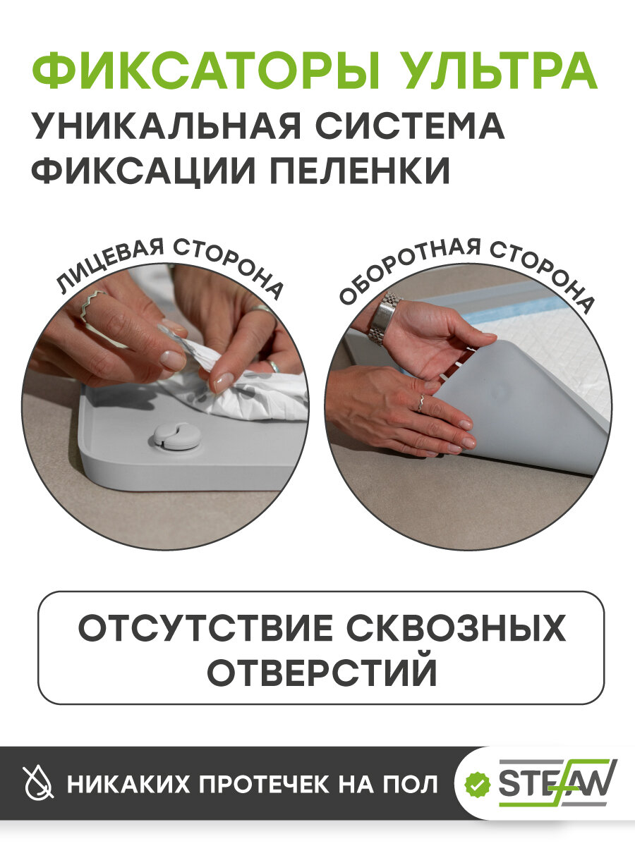 Туалеты, Лотки, Пеленки Для Животных Xiaomi Туалет-коврик силиконовый для животных под одноразовую пеленку Ultra STEFAN, 65х65см, серый, WF651U