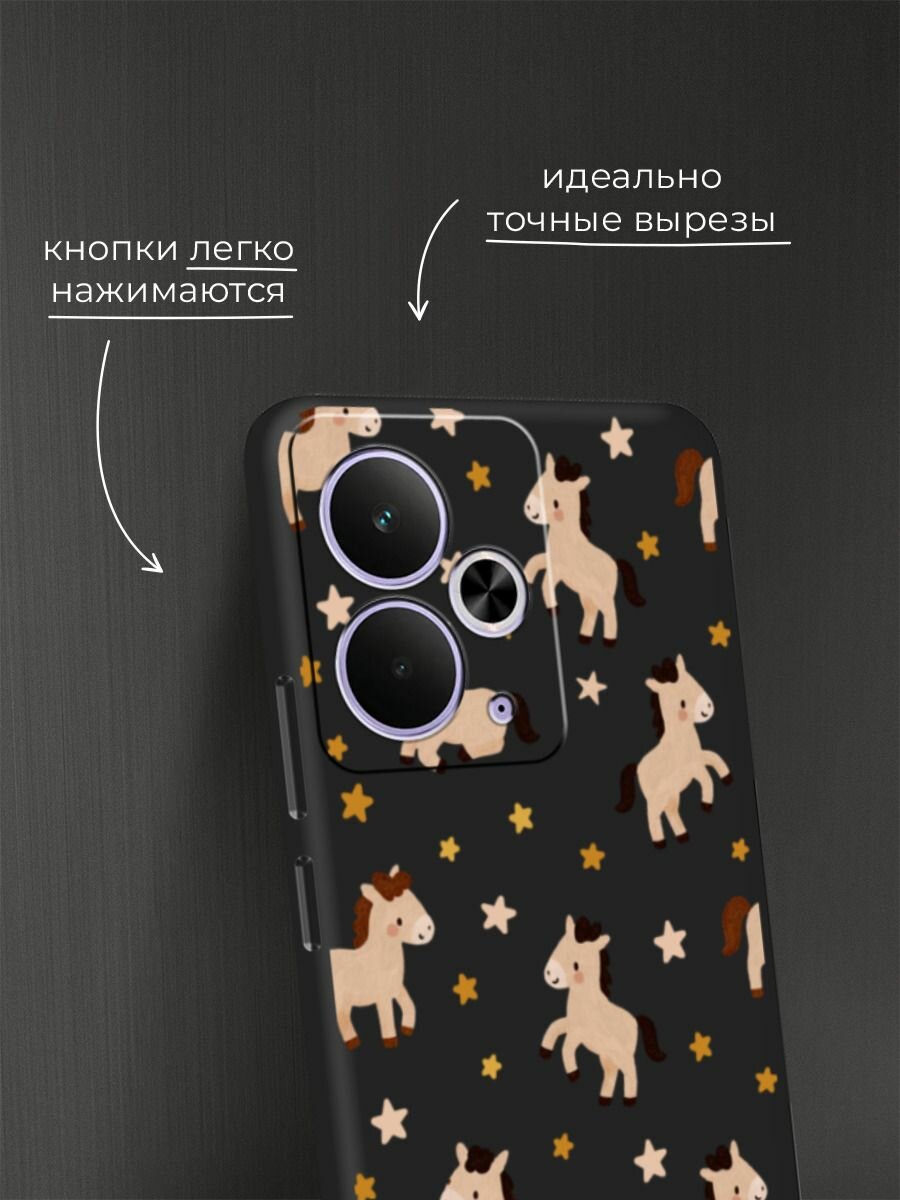 Чехол на Realme 14T / Реалми 14Т с принтом "Лошадки и звездочки паттерн 2" — фото 1