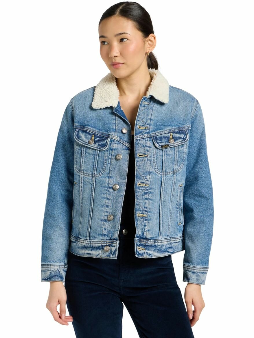 Куртка Lee Women Sherpa Rider Jacket размер S синий