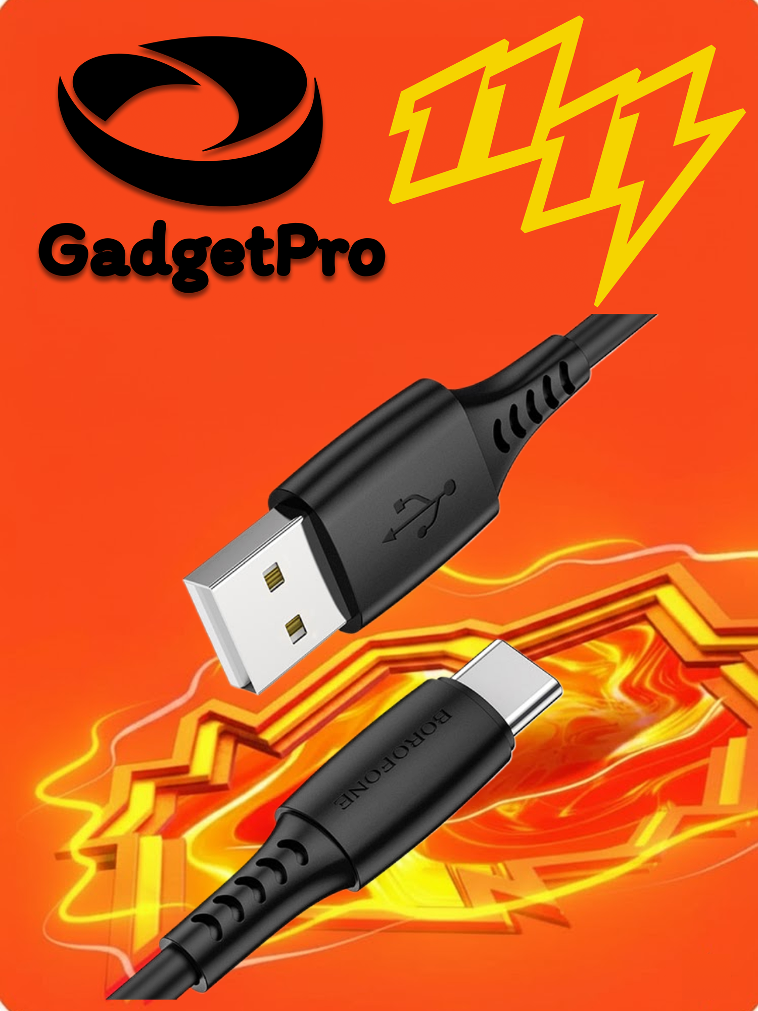 Кабель Type-C Borofone BX40: быстрая зарядка, надежный кабель для смартфона, черный