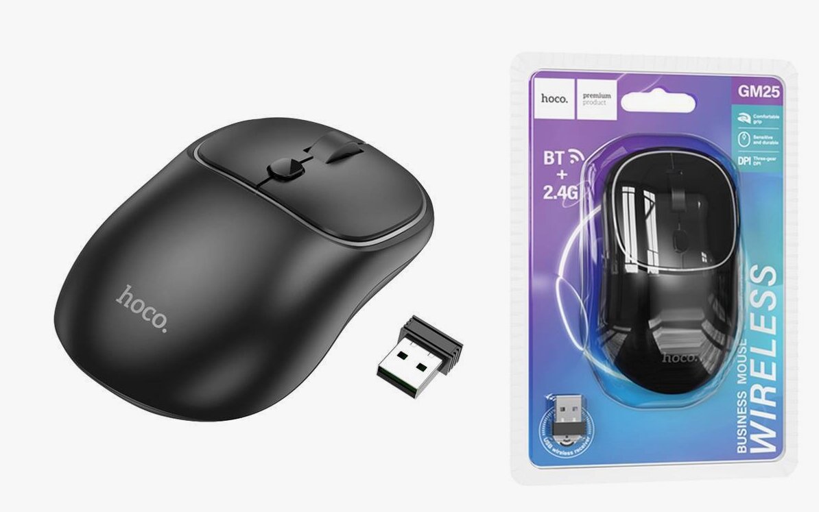 Мышь беспроводная HOCO GM25 Bluetooth+ Wirelles 1600dpi black