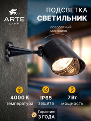 Уличный настенный светильник Arte Lamp ELSIE A1024AL-1BK LED чёрный
