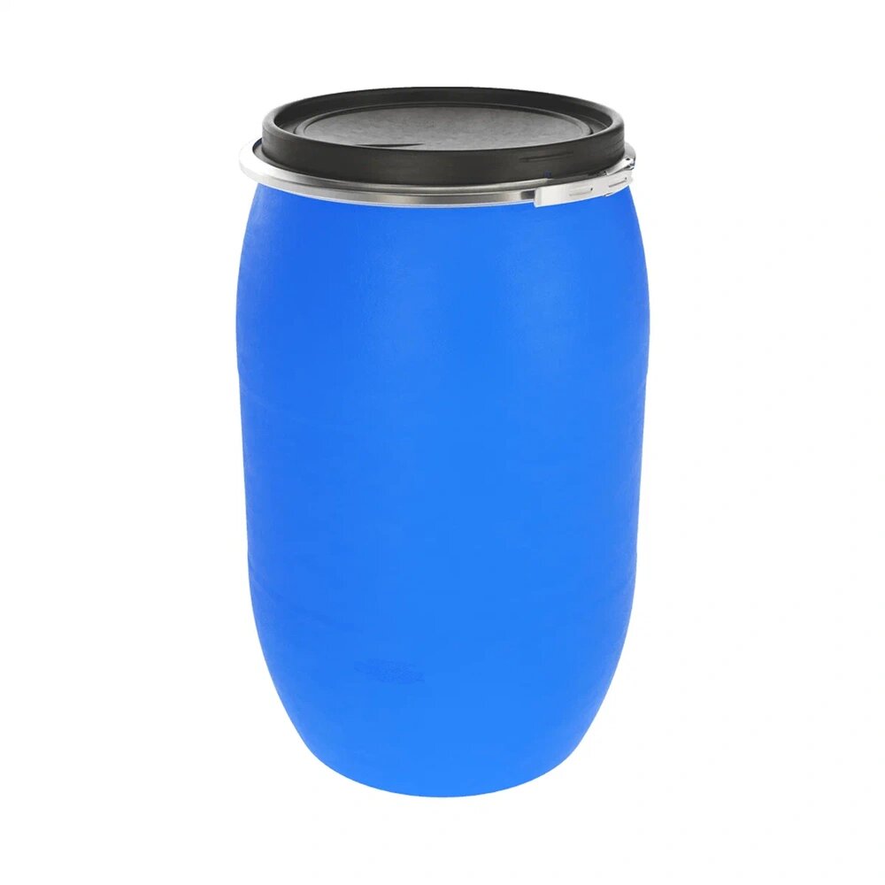 Бочка пластиковая ЗТИ Open Top  с крышкой и хомутом  127 л  цвет синий