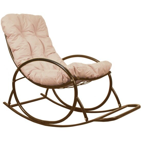 Кресло-качалка M-group коричневое бежевая подушка