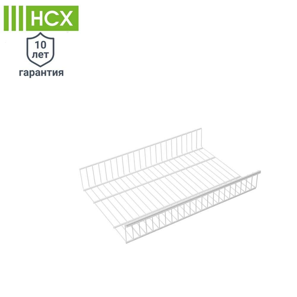 Полка-корзина проволочная НСХ 55.3x9.5x37.9 см сталь цвет белый