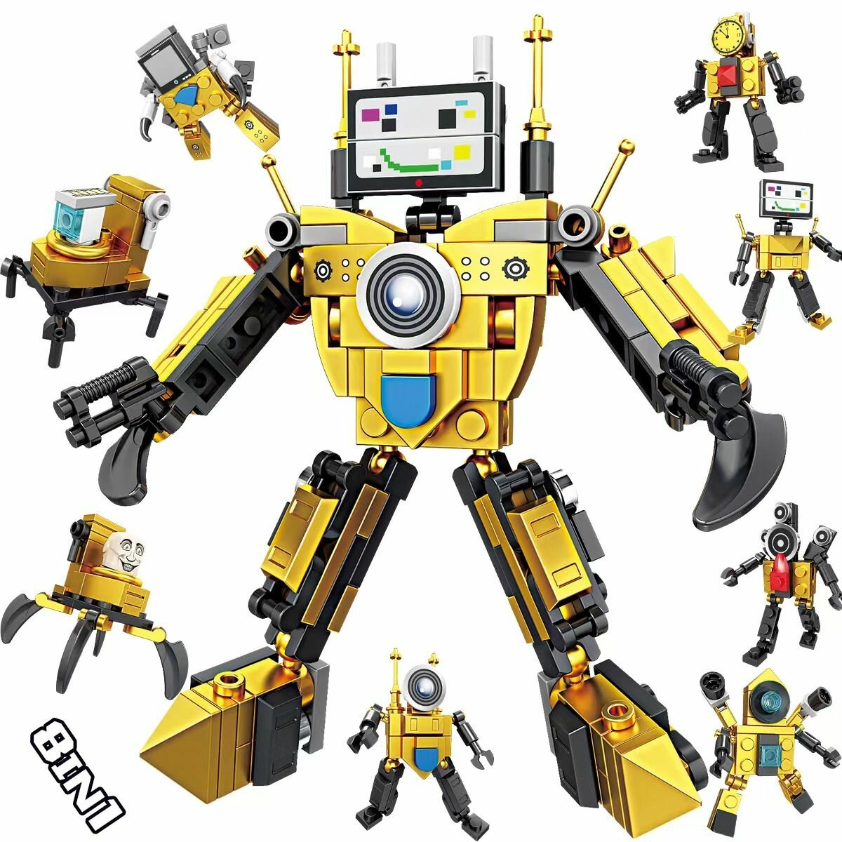 Скибиди туалет(Skibidi Toilet) 8 В 1 TV Man - фото 1. Аниме Игра фигурок Ко...