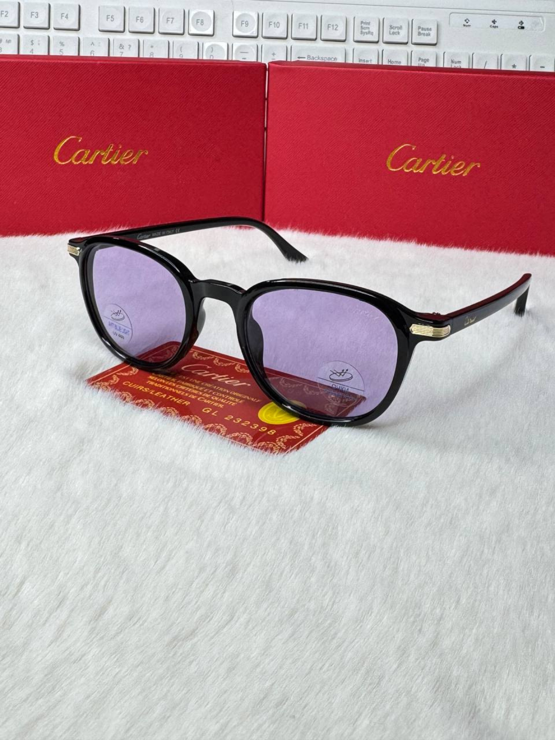 Солнцезащитные очки Cartier, фиолетовые — фото 1