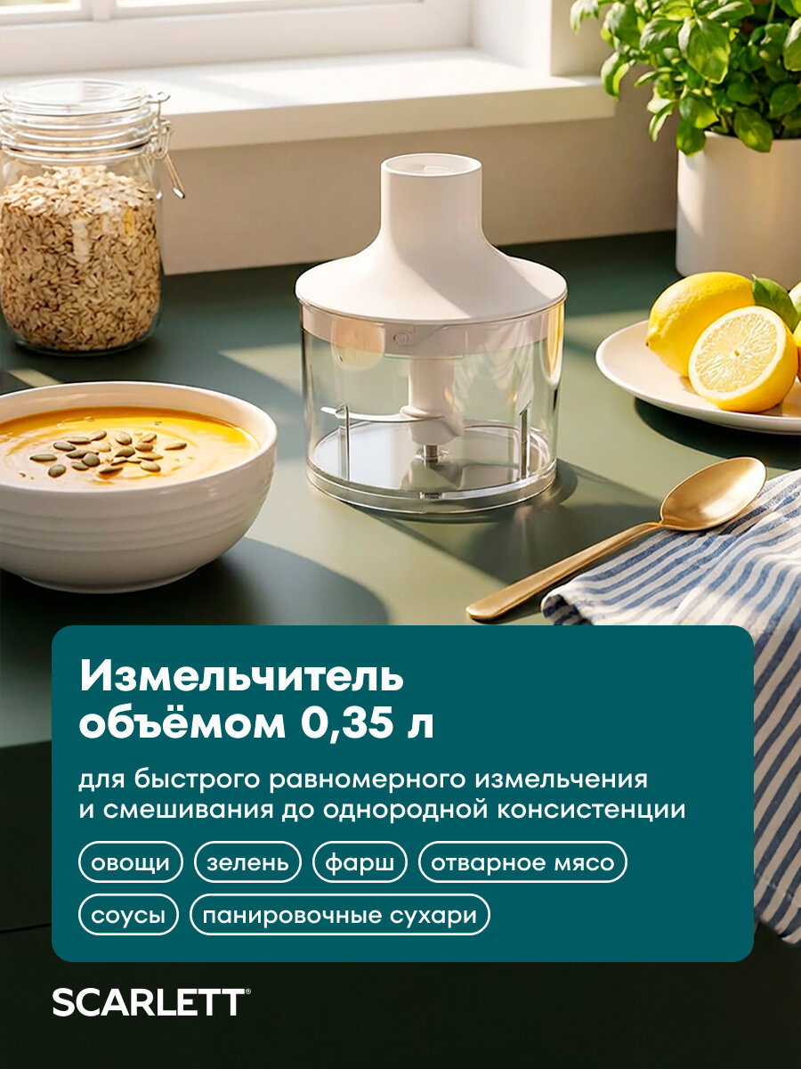 Погружной блендер SCARLETT, SC-HB42F91, 700 Вт, 14 скоростей , погружная часть сталь — фото 1