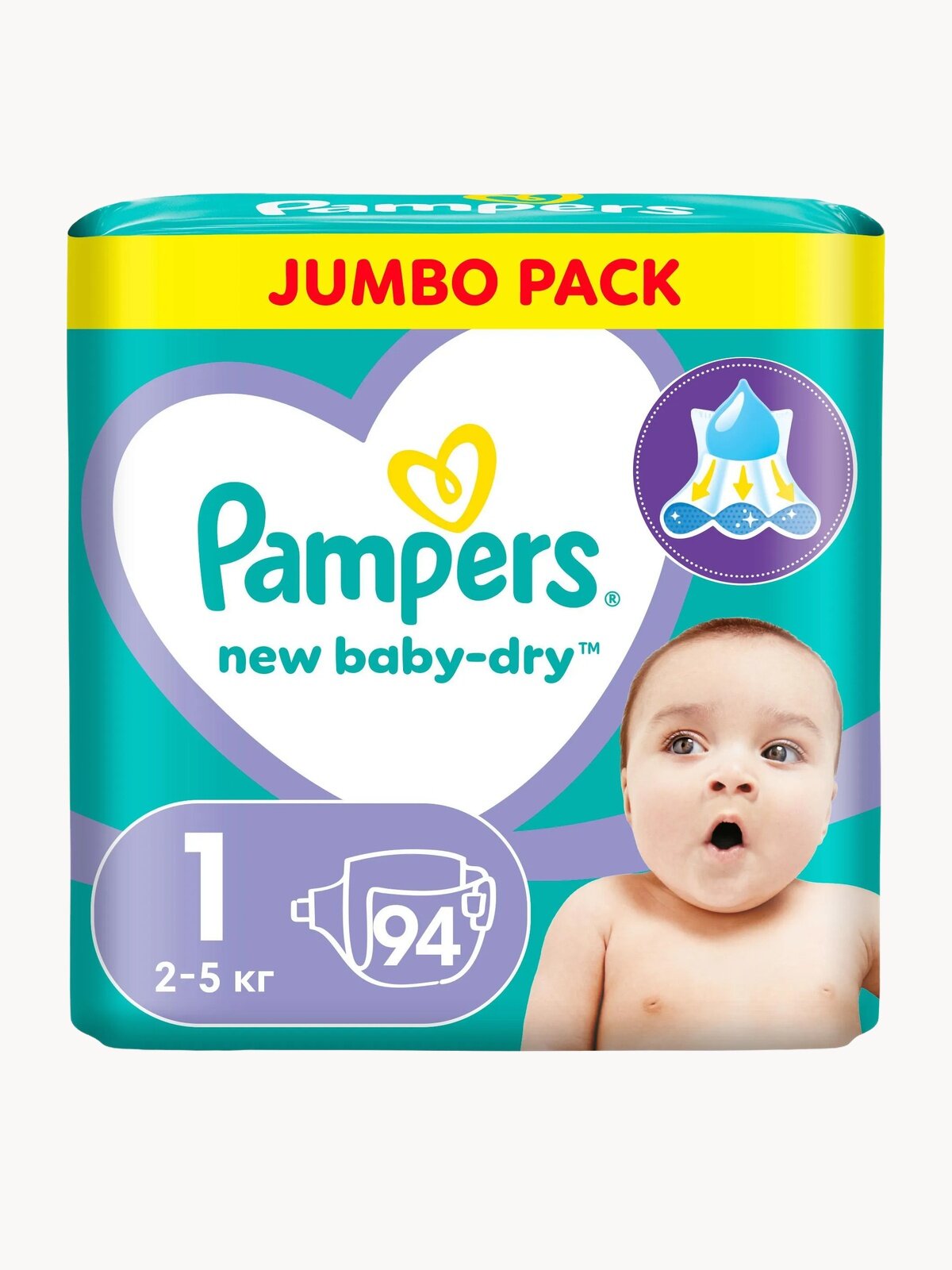 Подгузники Pampers New Baby-Dry 2–5 кг размер 1 94 шт.