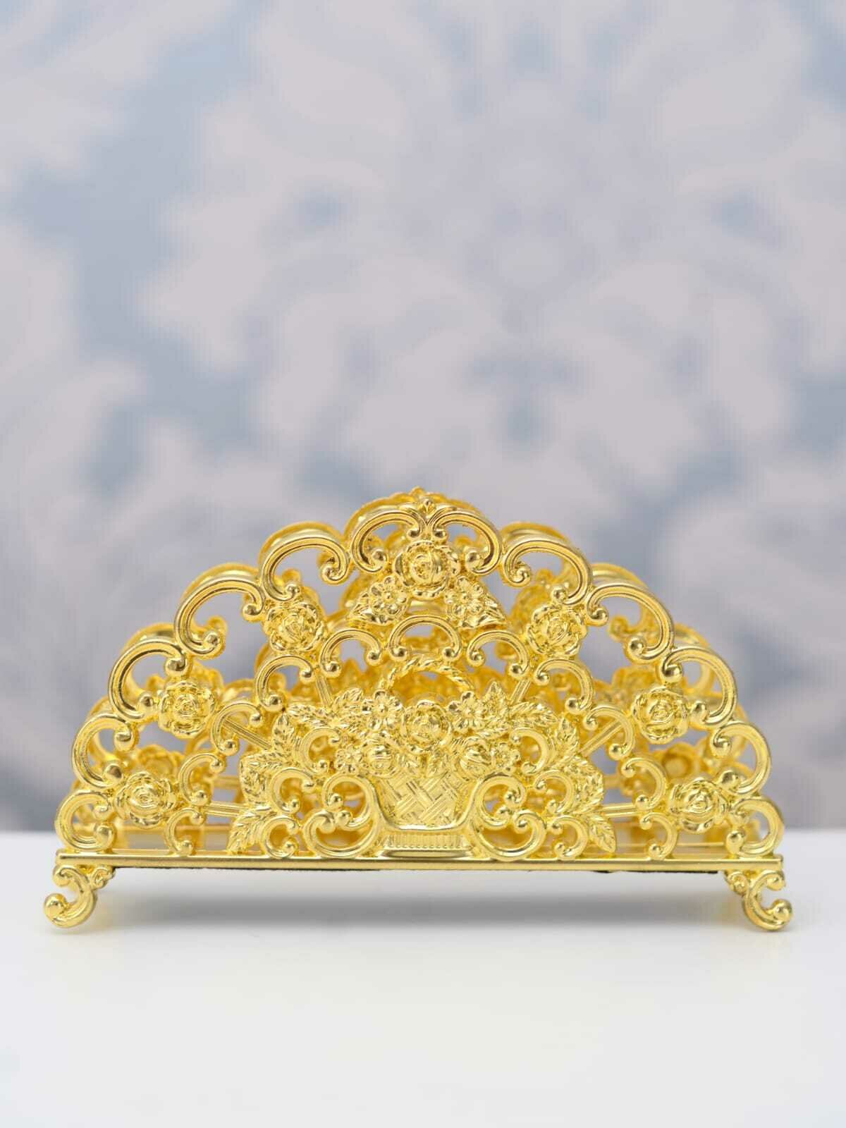 Салфетница золотая на стол (З-черный)