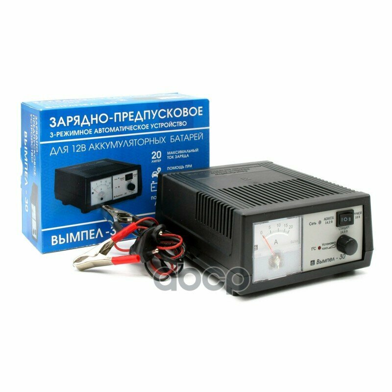 Устройство зарядное "Вымпел" 12V 0-18A Вымпел-30 (автомат, стрелочный адаптер, 3 режима) вымпел арт. 2009