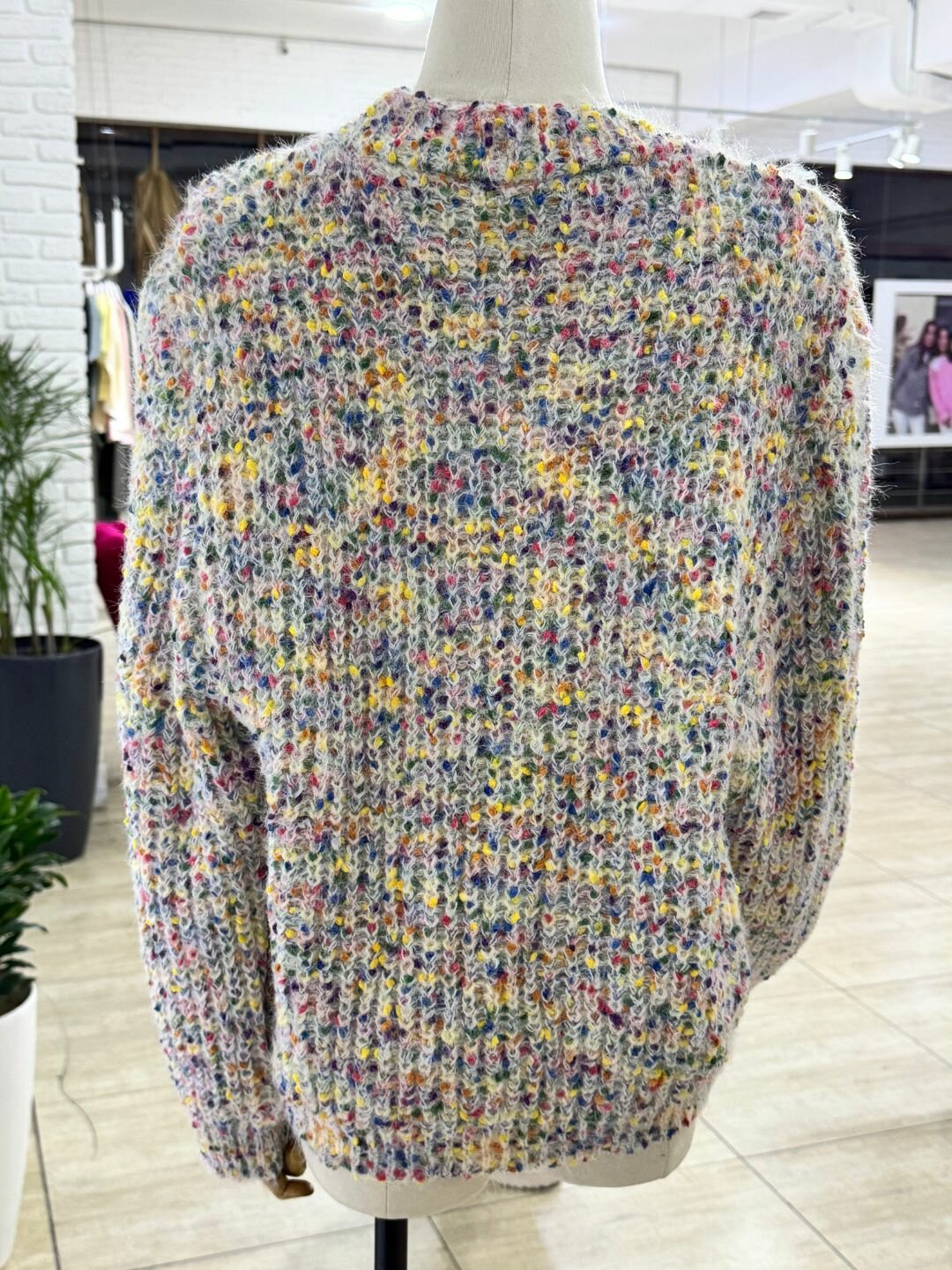 Кардиган  3205, размер 42-48, бежево-белый — фото 1