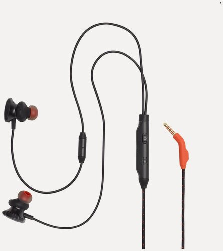 Изображение товара Игровые наушники JBL Quantum 50 проводные с микрофоном, внутриканальная гарнитура для ПК и консолей, 3.5 мм, черные