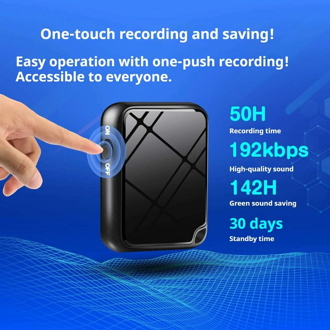 Мини диктофон, 16 Гб, 50 часов непрерывной записи