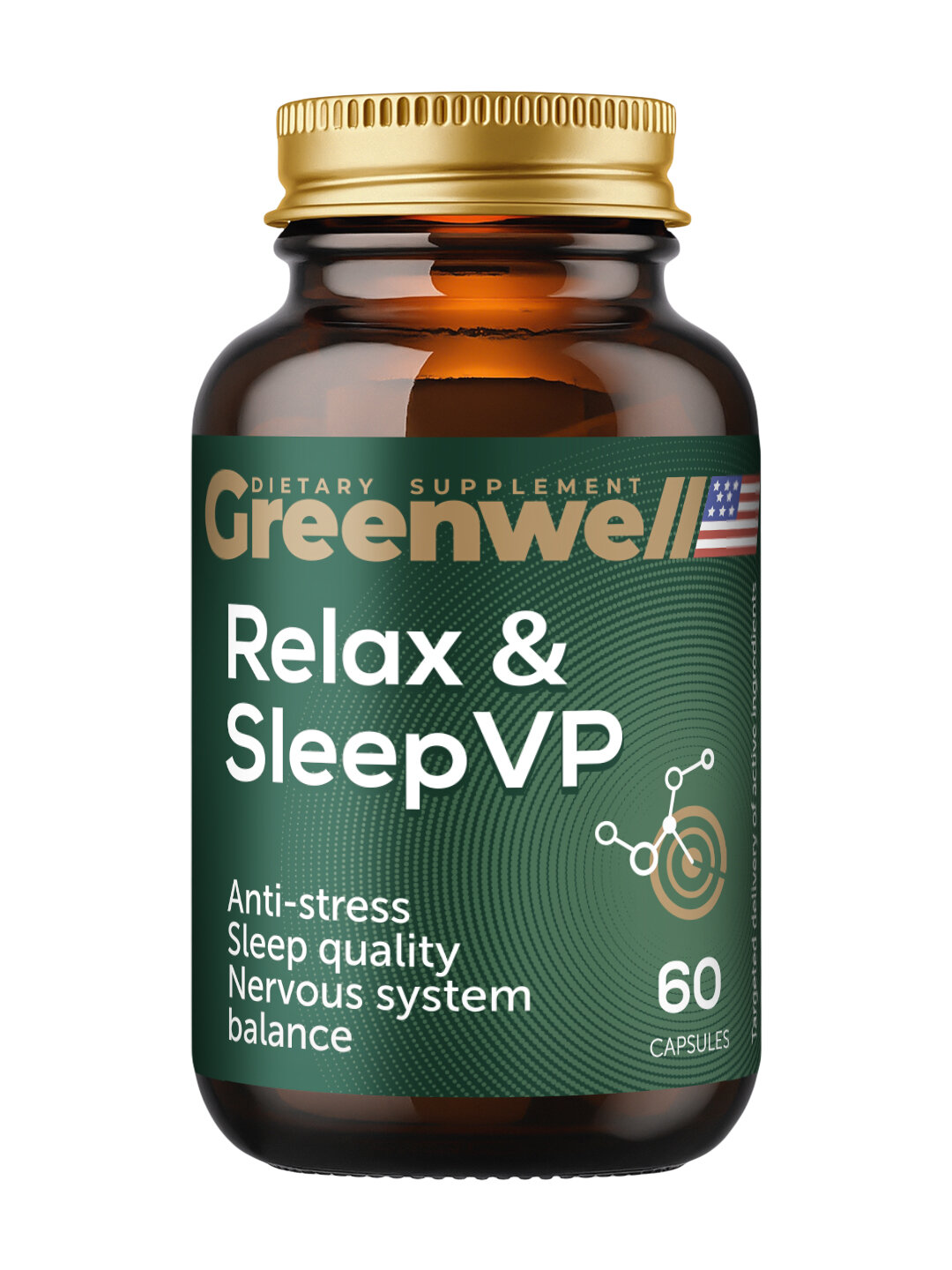 Relax & Sleep, улучшение сна, нервной системы и для расслабления, 60 капсул, Greenwell