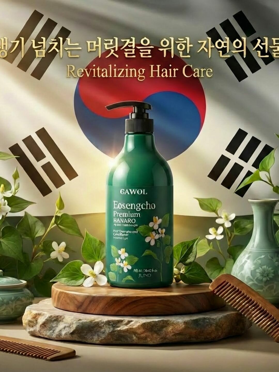 Шампунь-кондиционер Gawol Juno Eosengcho, Натуральное средство от выпадения волос и для их роста, 750 мл