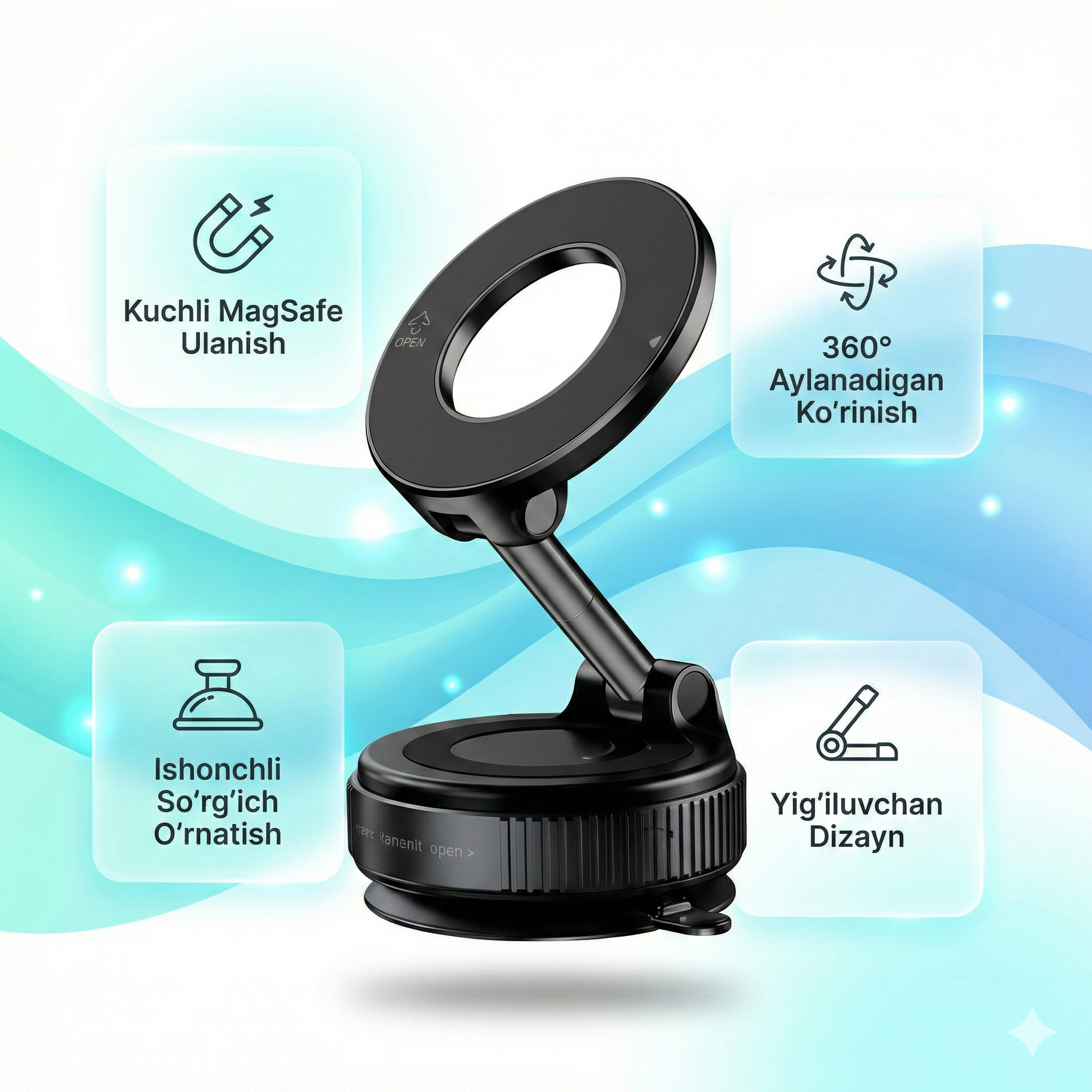 Автомобильный держатель Reex RH-28 с поворотной головкой и креплением на лобовое стекло, оригинал