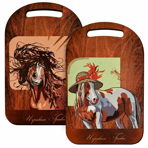 Доска разделочная Игривая грива 29х185см деревянная фанера береза 333₽