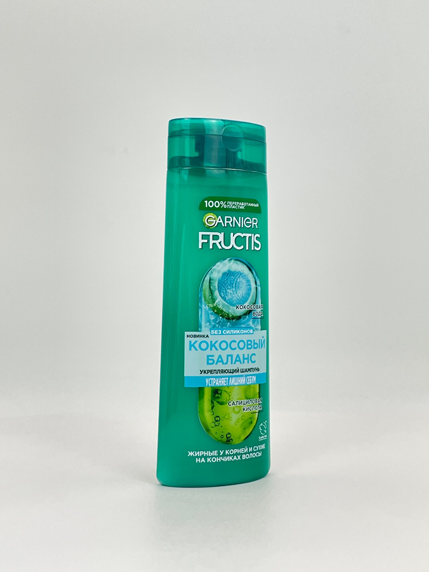 Шампунь Garnier Fructis Кокосовый Баланс, устраняет лишний себум, жирные у корней и сухие на кончиках волосы, 400 мл