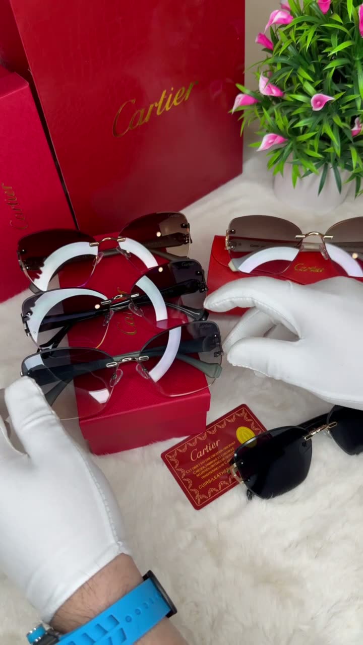 Солнцезащитные очки Cartier, хаки — фото 1