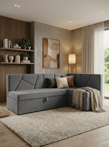 Изображение товара Кухонный уголок Корфу серый, угол правый