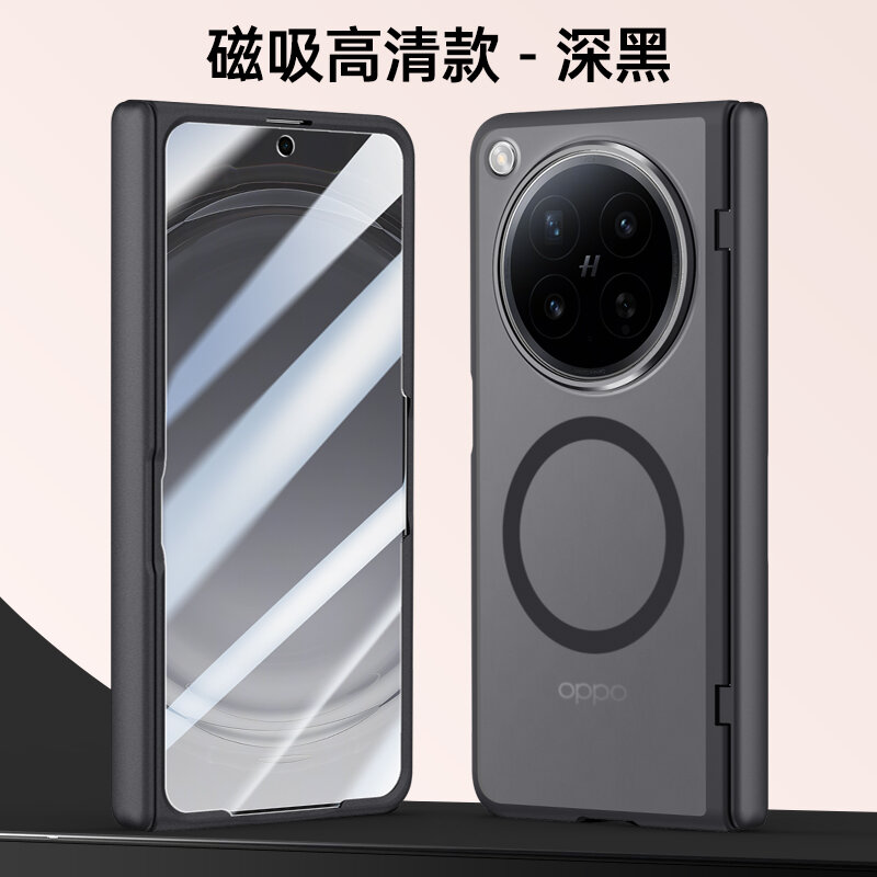 Чехол Для OPPO Find N6/Оппо Финд N6, soft touch, чехол-кардиомонитор, поликарбонат (PC), защита камеры, ударопрочный, усиленные углы, OPPO, OPPO Find N6, black,