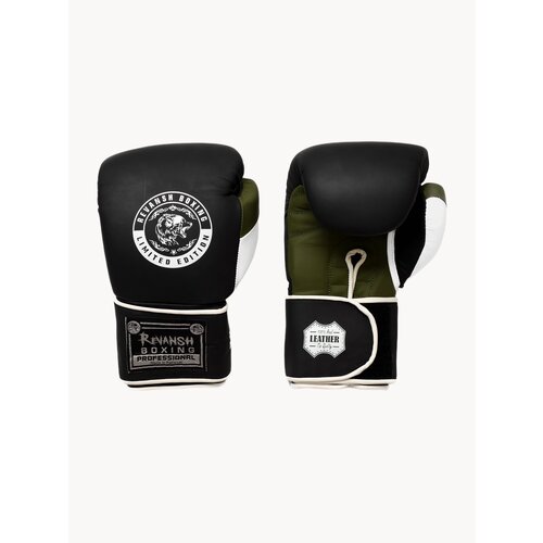 Перчатки из натуральной кожи с нашивкой, REVANSH PRO BLACK WHITE KHAKI, арт. RG-BLACKWK-L14