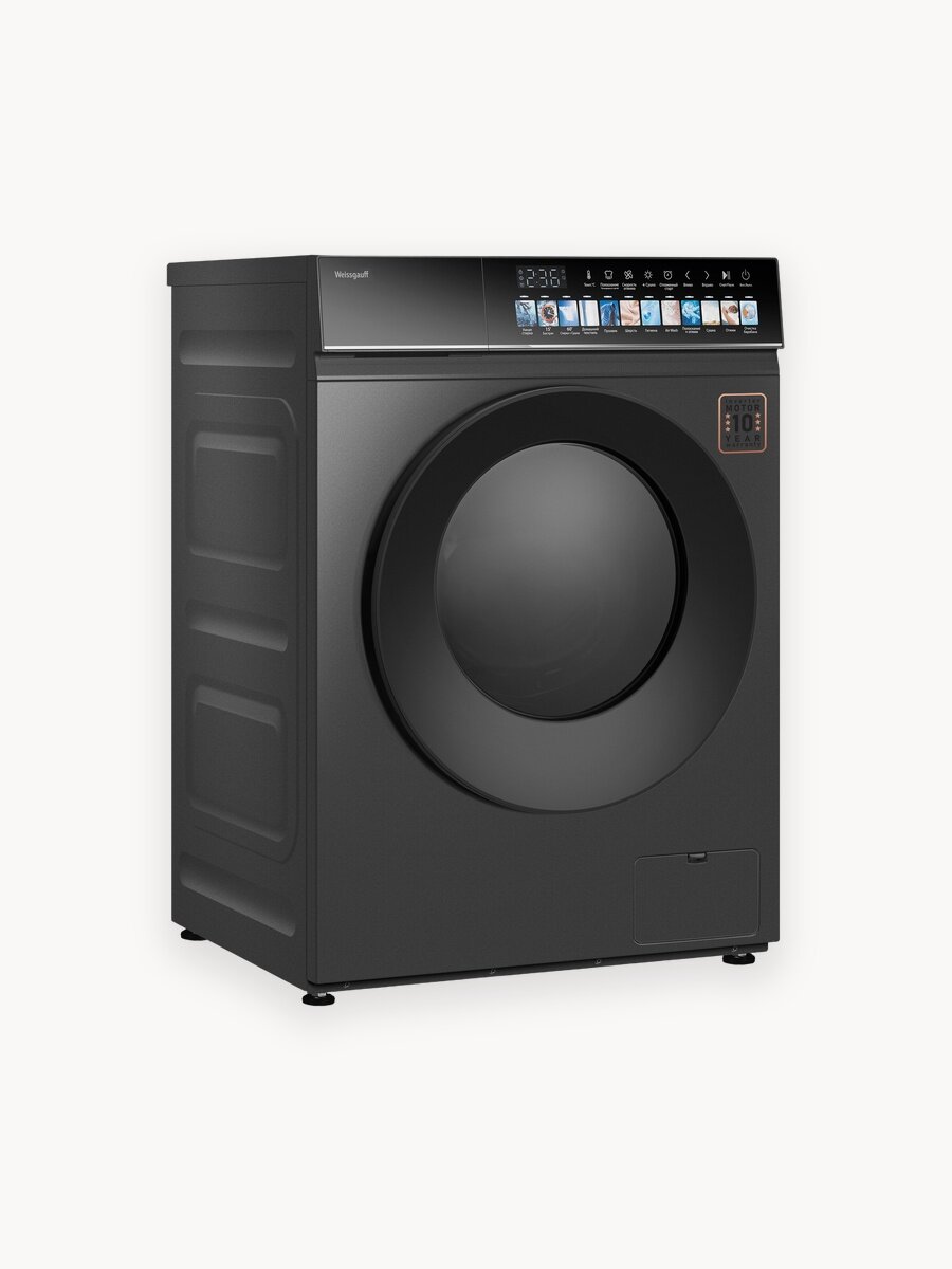 Cтиральная машина с сушкой и инвертором Weissgauff WMD 59211 Touch Inverter Deep Grey, Загрузка 10,5 кг, Отжим 1200 об