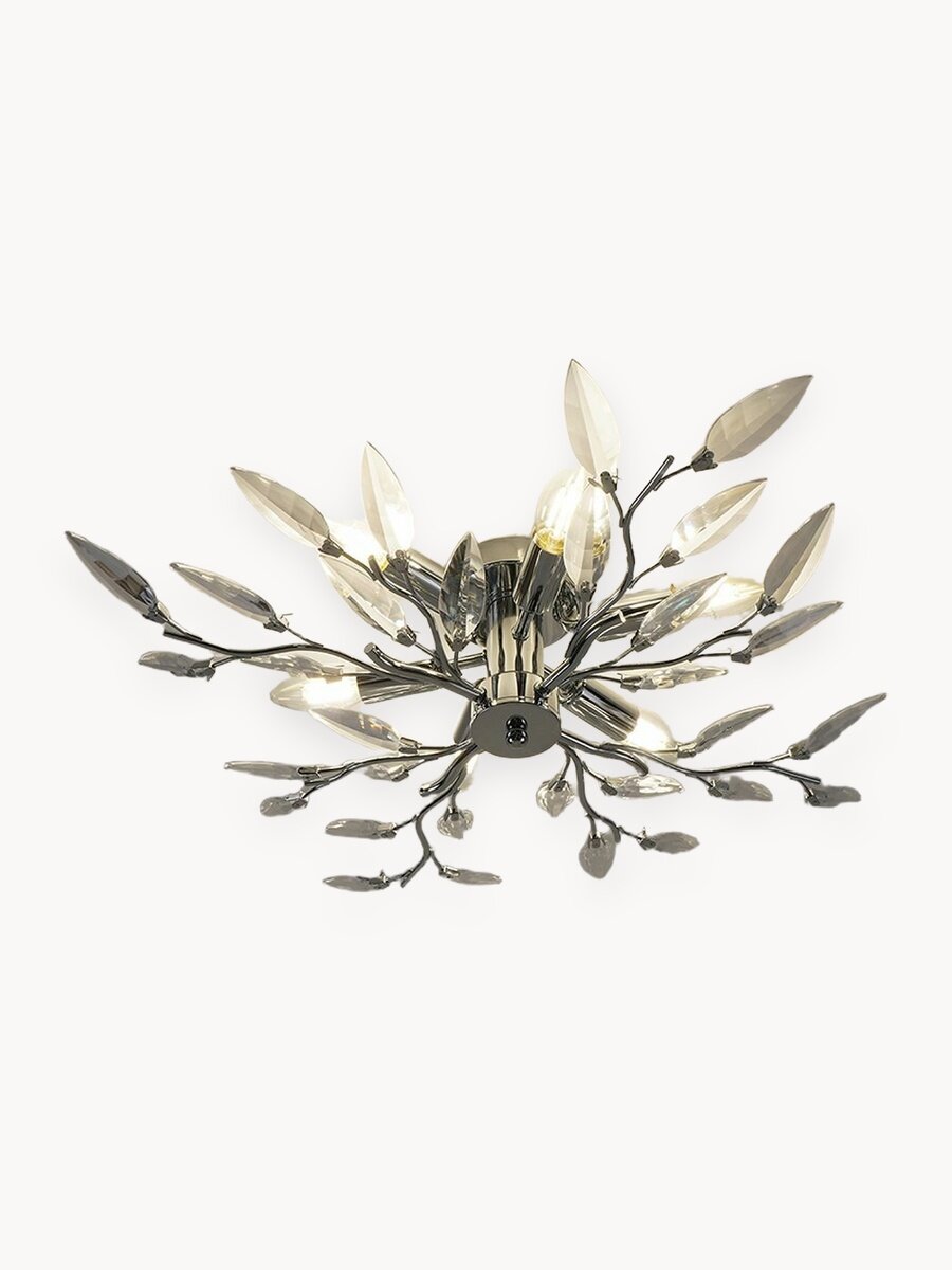 Люстра Estares VIOLA, 6xE14, 20м², потолочная, хромированная, с кристаллами