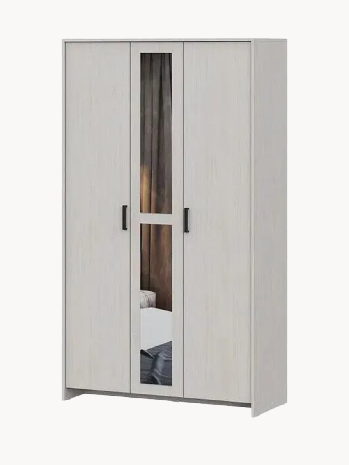 Шкаф для одежды ПАРК МЕБЕЛИ МСП 1, 120 x 50 x 209 см, ясень Анкор светлый, 3 двери, для гостиной/для детской, распашные двери