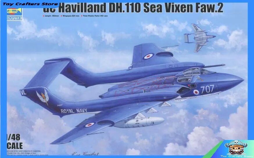 Эксклюзивная модель де Хэвилленд DH.110 Sea Vixen Faw.2 в масштабе 1/48 от Trumpeter, 05808