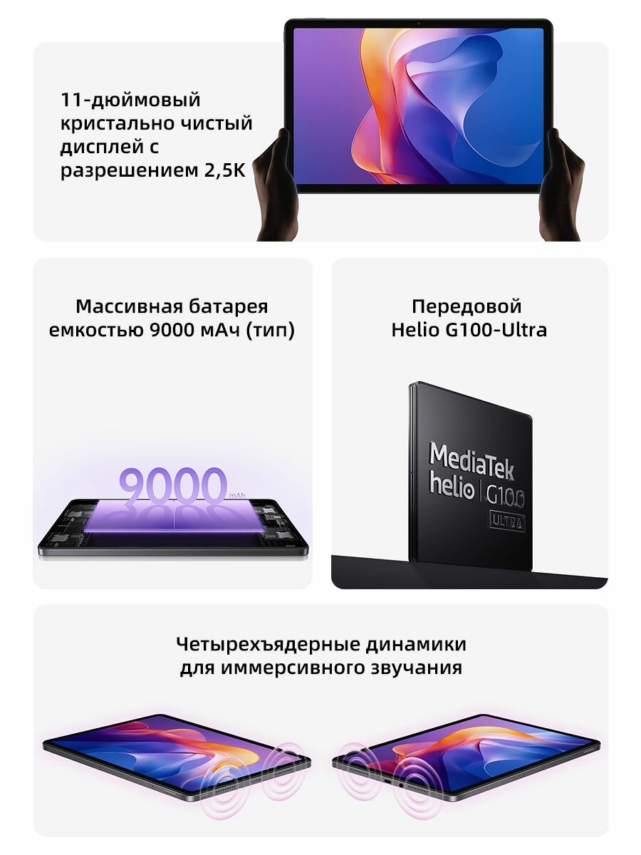 Xiaomi Планшет Redmi Pad 2 Глобальная версия 8+256GB Grey — фото 1