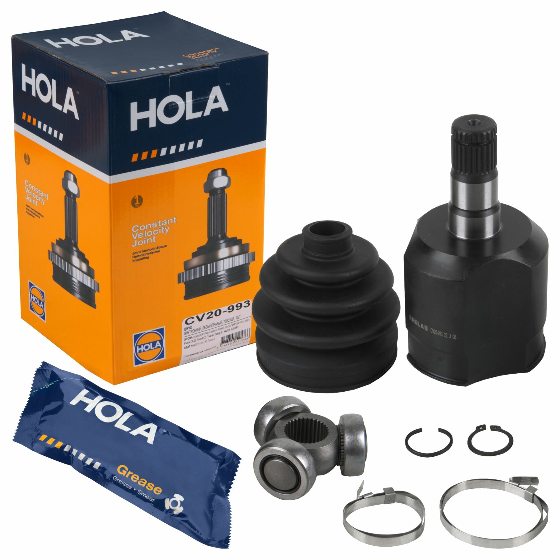 ШРУС внутренний HOLA CV20-993 для SKODA Octavia, Fabia, Superb, Yeti, VW Golf, Jetta, Passat, Caddy, AUDI A3, SEAT