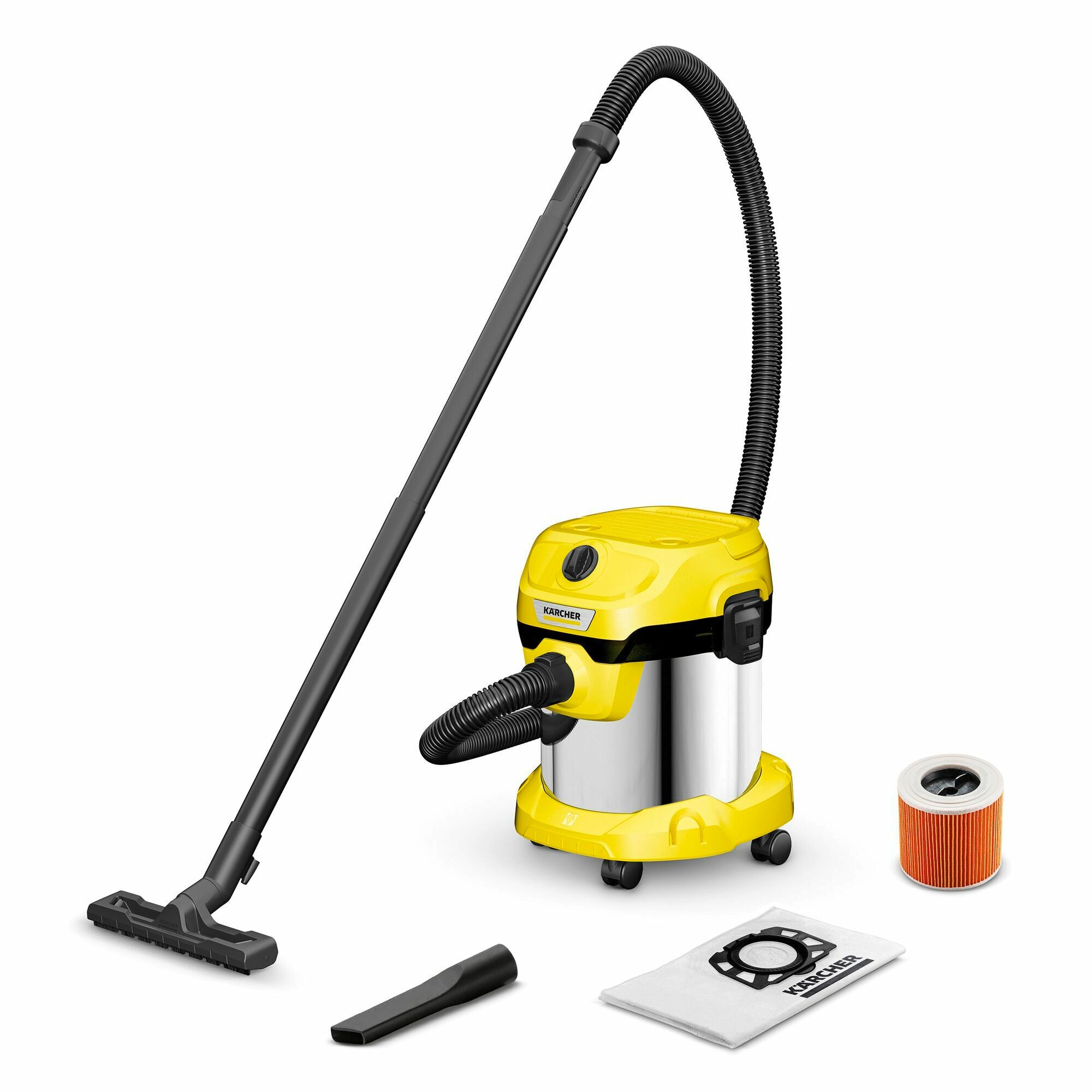 Хозяйственный пылесоc Karcher WD 2 Plus S V-15/4/18/C (1.628-054.0) для сбора сухого и влажного мусора