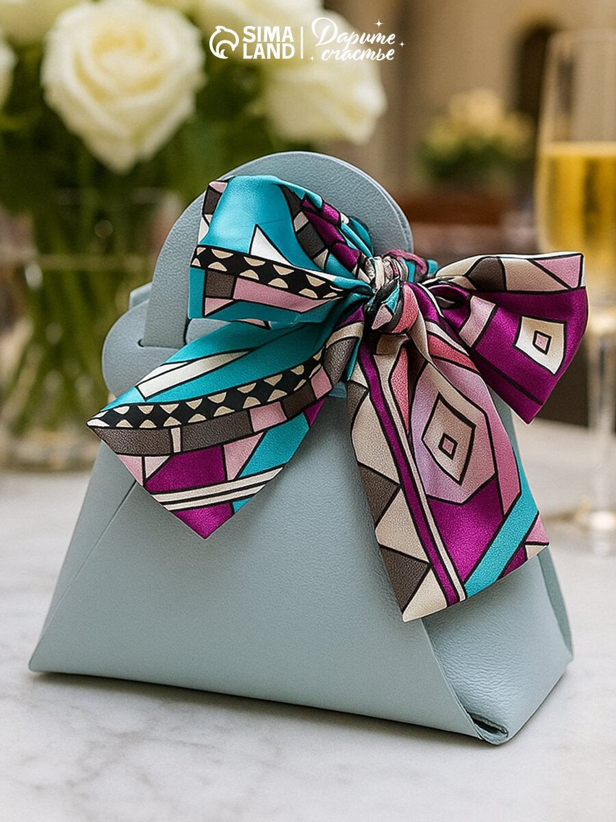 Подарочная сумочка NAZAMOK «Голубая» искусственная кожа 12x13x55 см