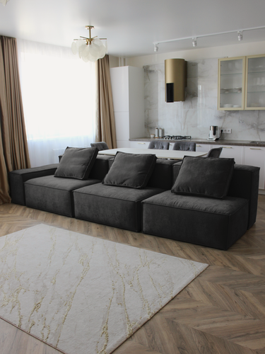 Изображение товара Диван модульный Конер, чёрный, 350х105х72