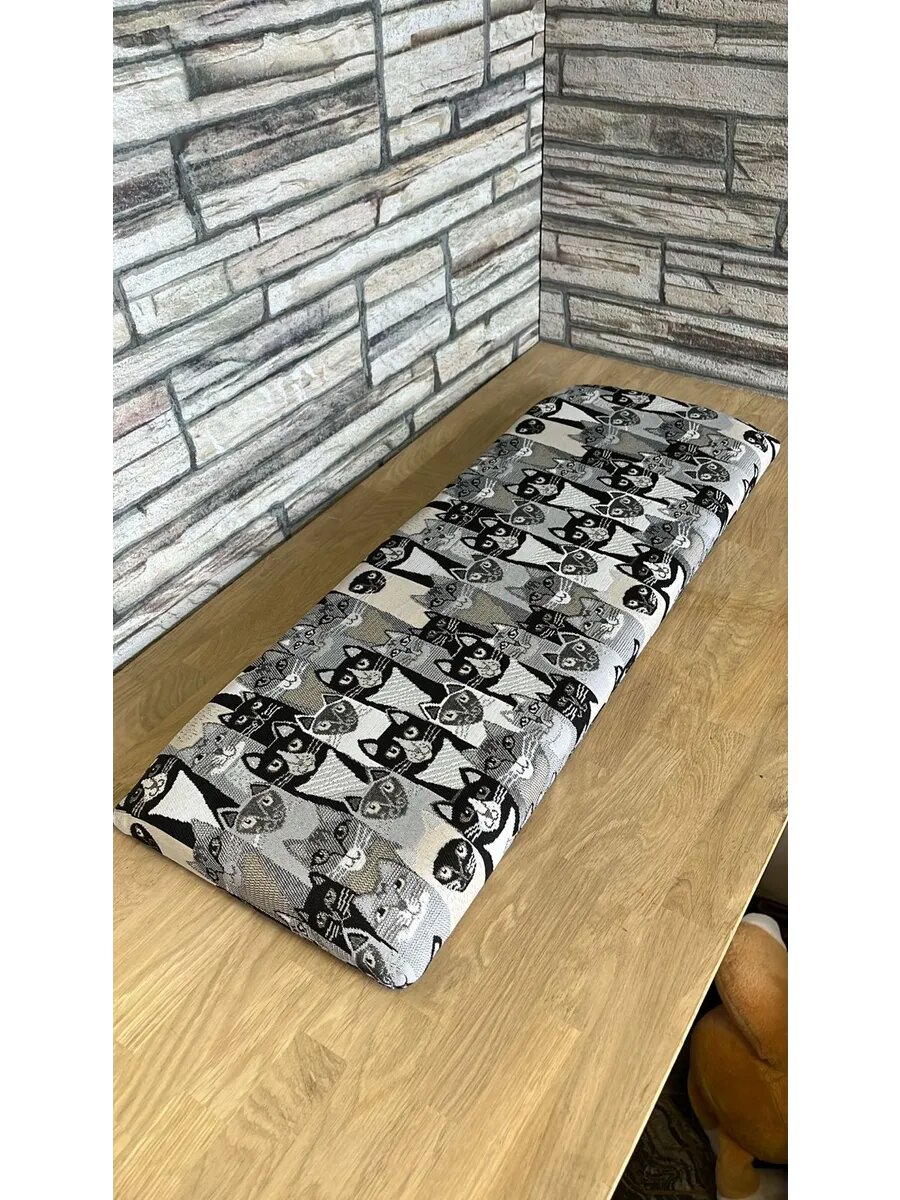 Сидушка на банкетку, обувницу, Студия кованой мебели Нива, размер 80х28 см, цвет серо-черный — фото 1