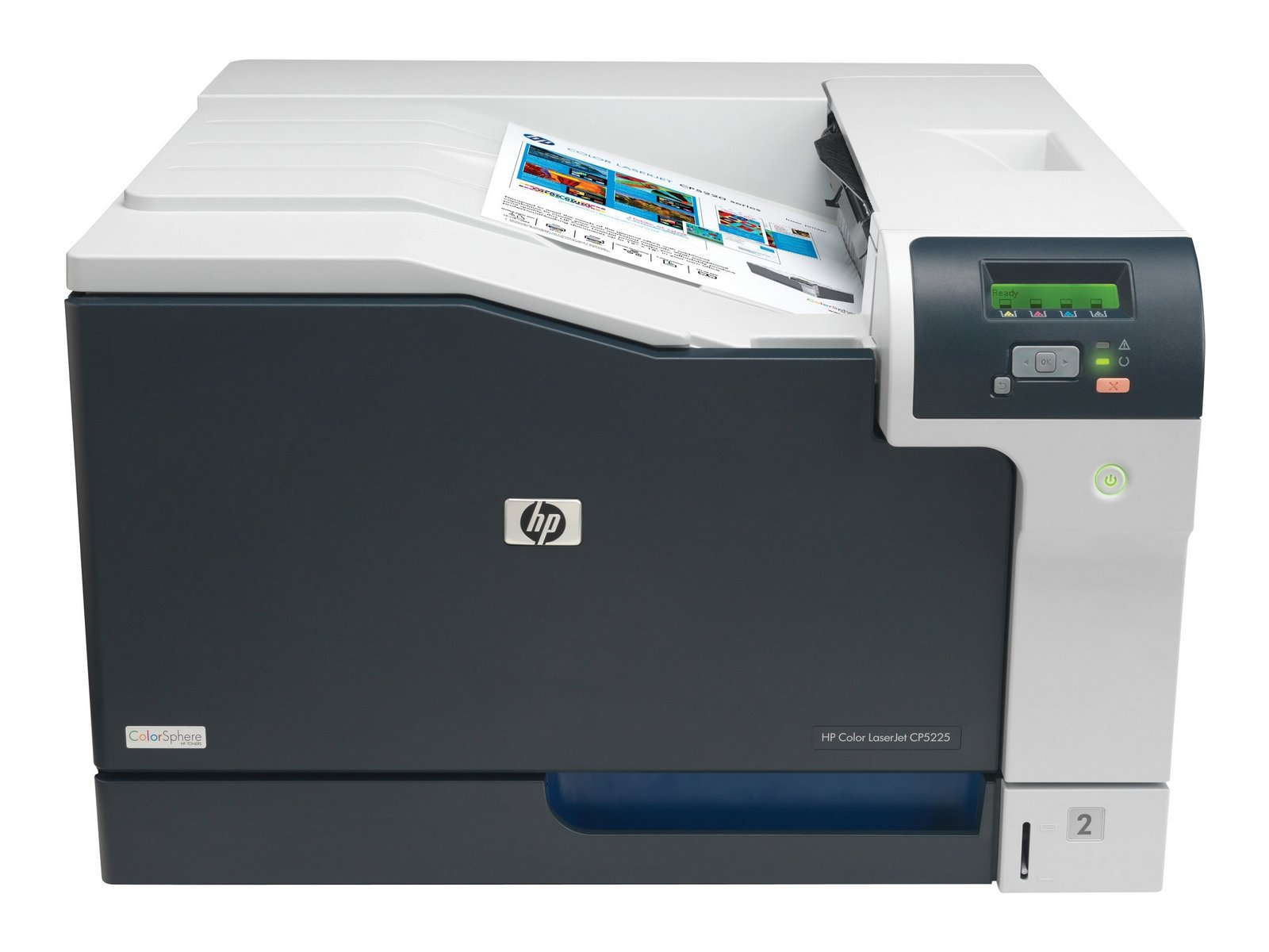 HP LaserJet CP5225n — цветной лазерный принтер A3/A4, скорость 20 стр/мин, сеть, расширенные лотки