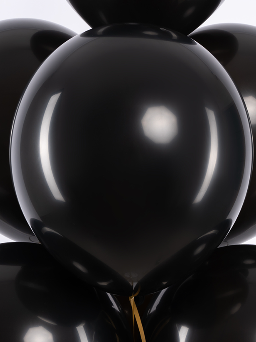 Набор воздушных шаров Riota, латекс, пастель, черные, 25 см, 50 шт. — фото 1