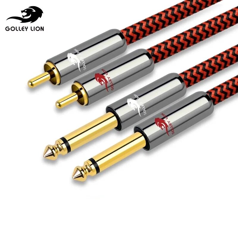 GOLLE YLION Аудиокабель RCA на два 1/4 дюйма 2x6.35 to 2x RCA 3 м