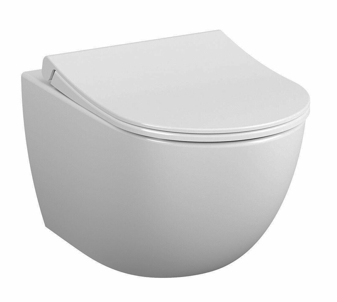 VitrA Унитаз подвесной VitrA Sento Rim-ex 7748B003-0075 безободковый укороченный 54 см без сиденья