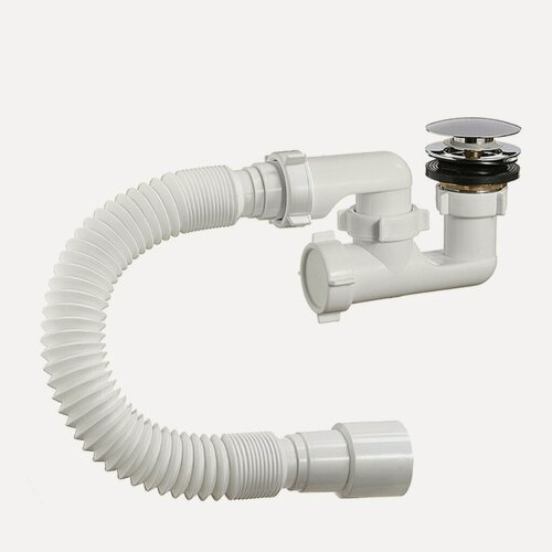 Изображение товара Сифон для душевой кабины, гофрированный, 40х40/50, с выпуском, автомат, Orio, А-25589