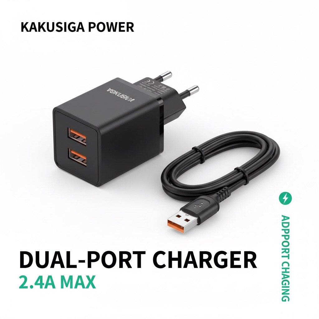 Зарядное устройство Kakusiga 2USB 2.4A | Быстрая зарядка | С кабелем Micro-USB | Длина 1 метр
