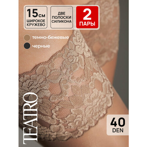 фото Чулки teatro, 40 den, 2 шт., размер 2, бежевый, черный