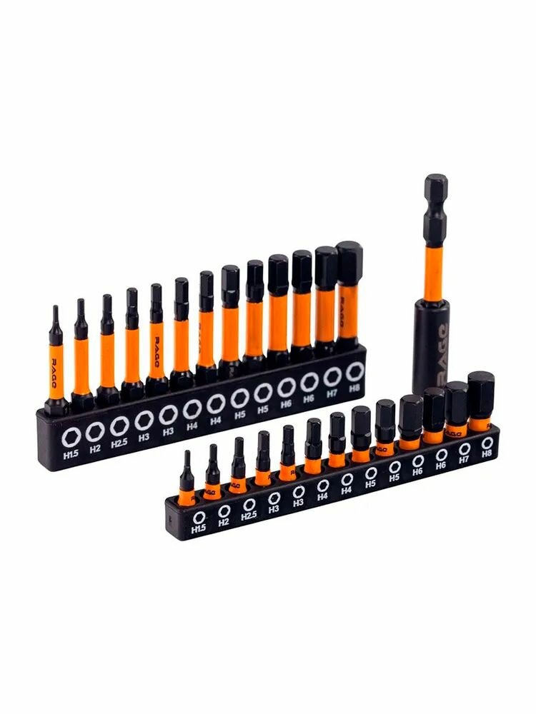 Набор бит торсионных IMPACT S2 HEX длина 25 мм и 50 мм с держателем 27 предметов