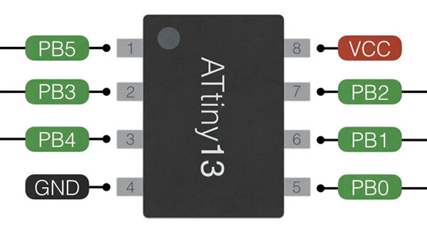 Микроконтроллер ATtiny13 SMD — компактное решение для простых проектов,2шт — фото 1