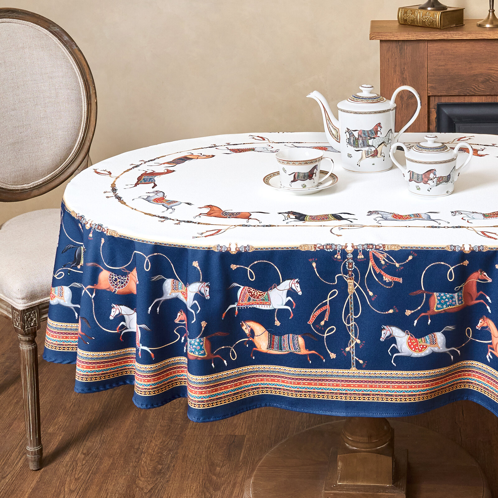 Скатерть овальная passage 160х220см белый 100% хлопок твил пропитка KSG-850-759-41