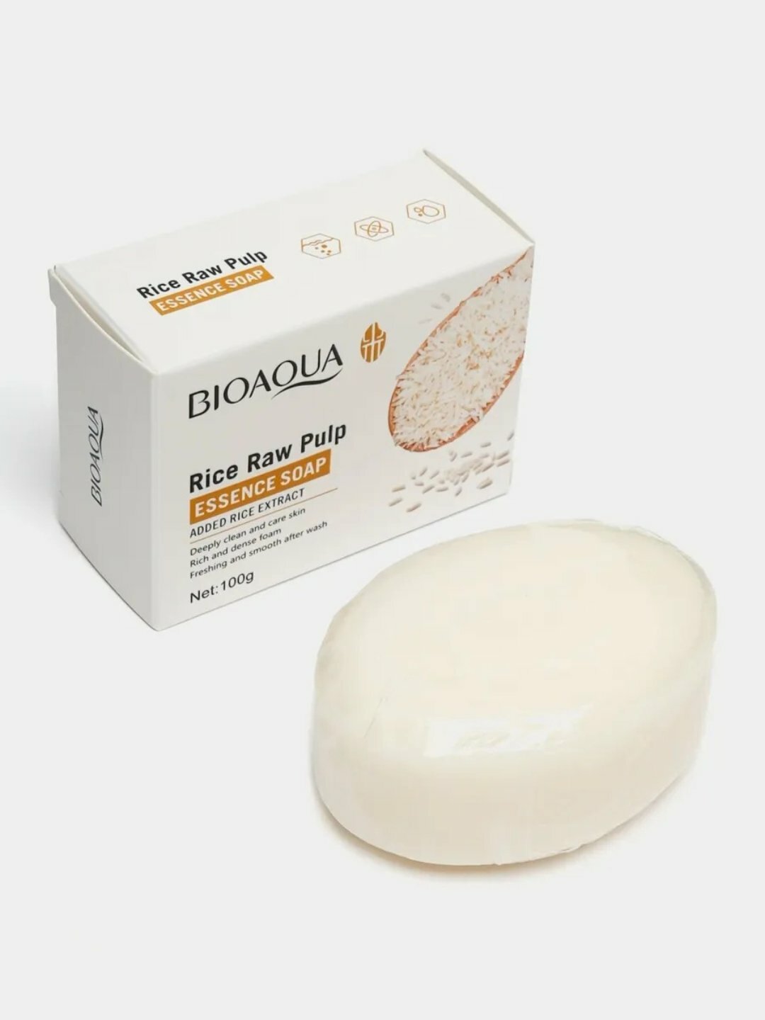 Мыло отбеливающие BIOAQUA, с экстрактом риса, для лица и тела, 100 г