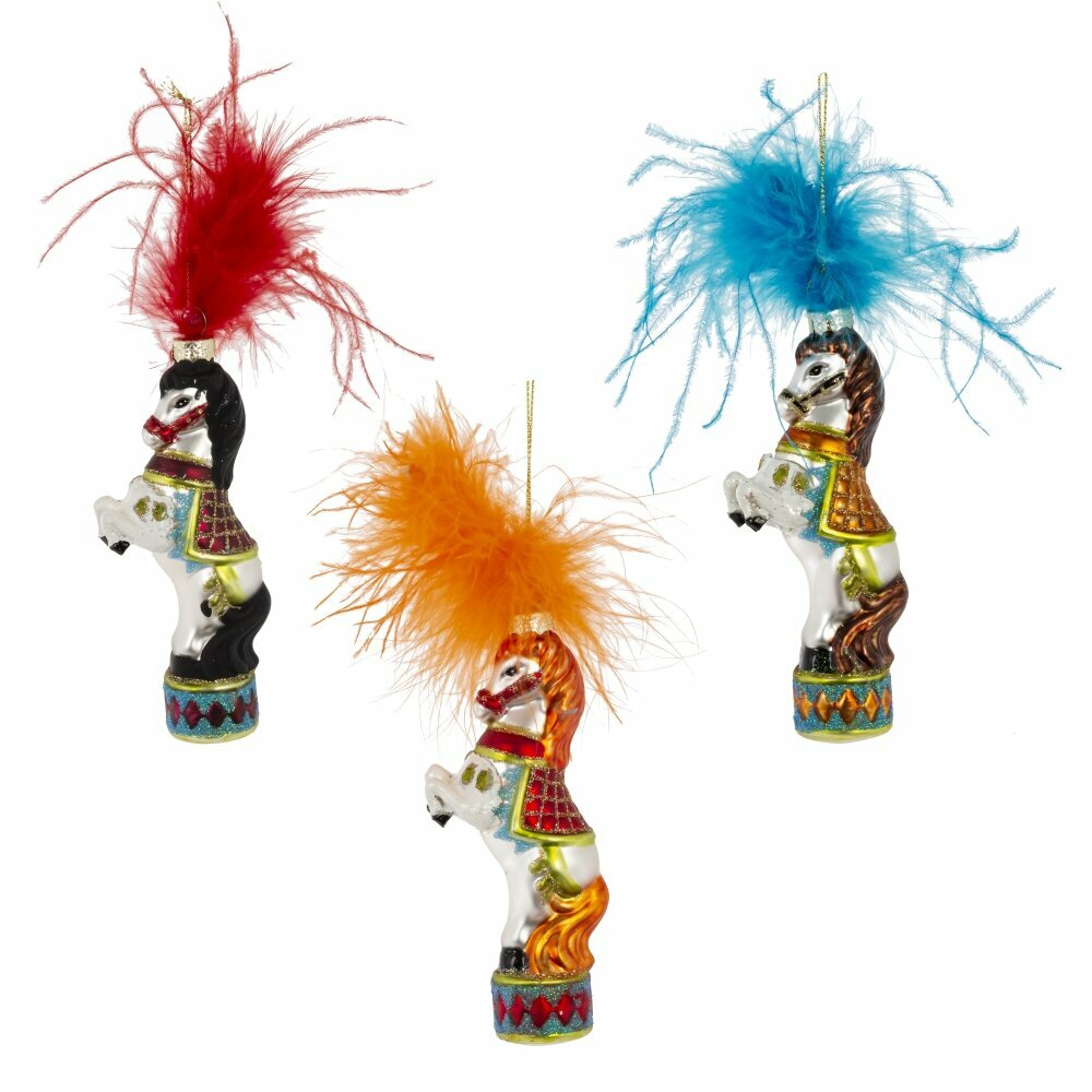 Украшение новогоднее "Лошадка", L5 W3 H15 см, 3в.
